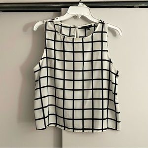 Forever 21 Black & White Grid Sleeveless Top